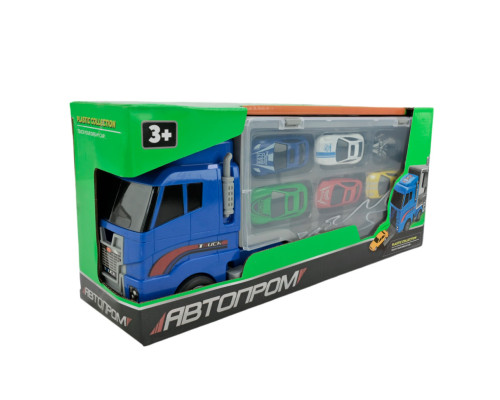 Дитячий трейлер з машинками PS006-1, 6 машинок