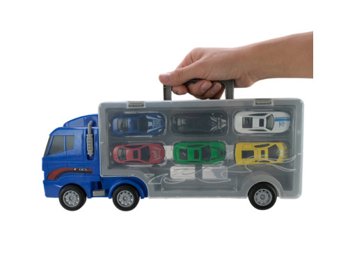 Дитячий трейлер з машинками PS006-1, 6 машинок