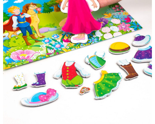 Гра магнітна одягалка «Принцеса» VT3204-26, 1 лялька, 14 магнітів