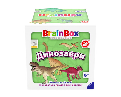 Карточная игра Brainbox "Динозавры" Yago BZZBRDI02UA 55 карточек 1 игральный кубик