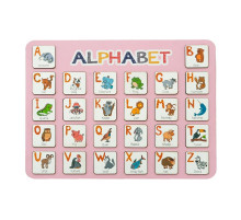 Дерев'яна абетка-вкладиш англійська "ALPHABET" 3240-03-001 рожева 29х39 см