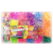 Набор резинок для плетения 035-63 в пластиковом боксе, с бусами