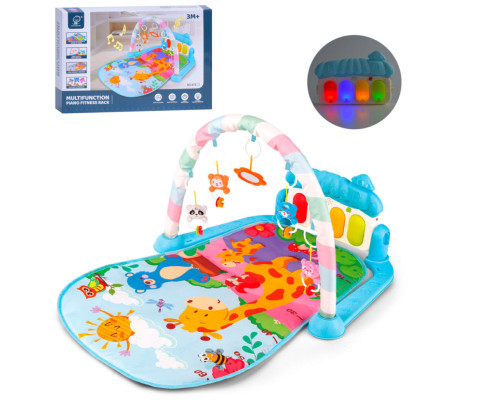 Дитячий розвиваючий килимок 972, 72х47 см, дуга, підвіски 5 штук, брязкальце