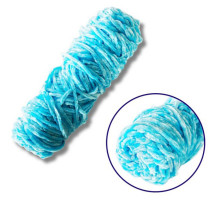 Пряжа плюшевая синель PP110, 100 грамм, 100% полиэстер, павлин голубой