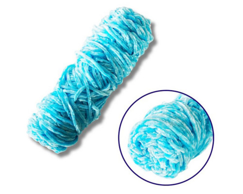 Пряжа плюшева синель PP110, 100 грам, 100% поліестер, павич блакитний