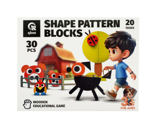 Розвиваюча дерев'яна гра "Фігурна мозаїка" QB700-005, 30 елементів