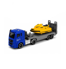 Дитяча автомодель "Вантажівка з моторним човном" TechnoDrive 250424CG-1, масштаб 1:64