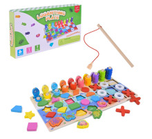 Дерев'яна іграшка Центр розвиваючий C9426 вкладиші, пірамідки, риболовля