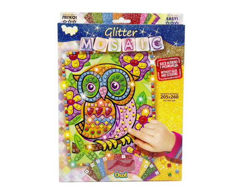 Креативна творчість "Блискуча мозаїка: Owl-1" БМ-02-07, 20.6х26 см
