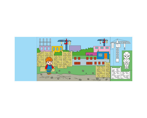 Дитяча книжечка-розмальовка "Хто будує дім?" 1364005