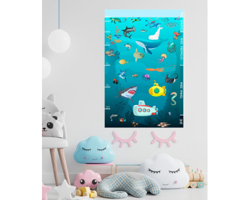 Детская игра с многоразовыми наклейками "Подводный мир" (KP-008), 43 наклейки