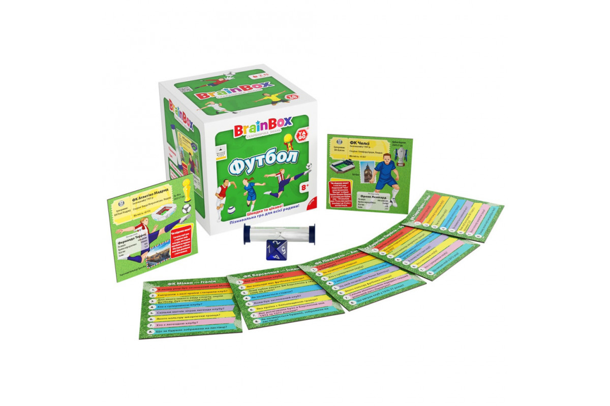 Карткова гра Brainbox "Футбол" Yago BZZBRFB02UA 55 карток 1 гральний кубик Карткова гра Brainbox "Футбол" Yago BZZBRFB02UA 55 карток 1 гральний кубик