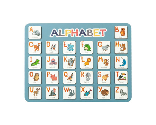Деревянный алфавит-вкладыш английский "ALPHABET" 3240-03-002 синий 29х39 см