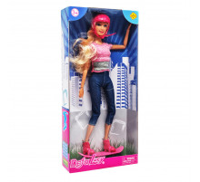 Детская кукла на скейте в шлеме DEFA 8375 шарнирная Розовый Детская кукла на скейте в шлеме DEFA 8375 шарнирная Розовый