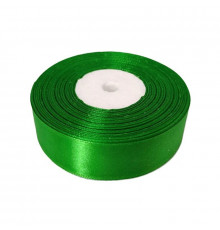 Атласна стрічка для рукоділля АБ-132, 0.6 см x 23 м, Зелений