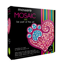 Набор для творчества стеклянная мозаика "Лапа с сердцем" MA2032, 2 уровень