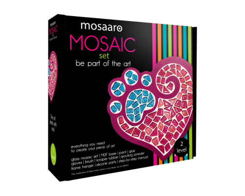 Набор для творчества стеклянная мозаика "Лапа с сердцем" MA2032, 2 уровень