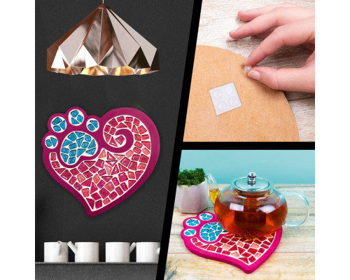 Набор для творчества стеклянная мозаика "Лапа с сердцем" MA2032, 2 уровень