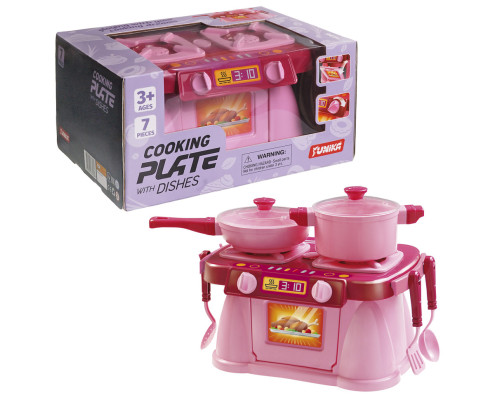 Игровой набор Кухонная плита "Cooking Plate with Dishes" Юника 71696, 7 предметов