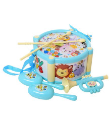 Детские Музыкальные инструменты 890-18(Turquoise) барабан, дудка, маракасы
