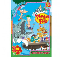 Пазлы детские "Приключения Финеса и Ферба" ​​G-Toys PF0022, 70 элементов