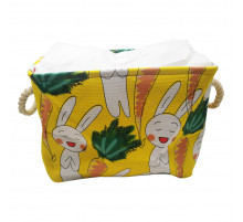 Корзина из хлопка Bambi CLR619  корзинки 35-25-26см Зайчик