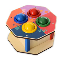 Деревянная игрушка стукачка "Шестигранник" MD 1682F, молоток