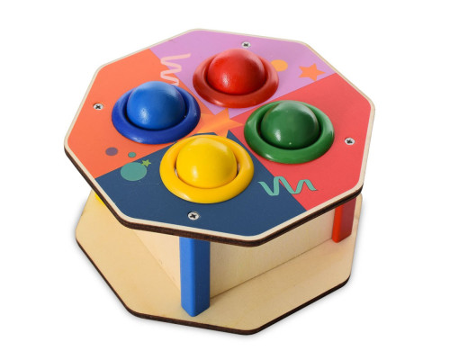 Деревянная игрушка стукачка "Шестигранник" MD 1682F, молоток