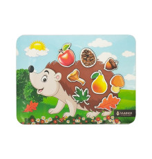 Деревянный пазл-вкладыш "Ежик" 3240-05-007, 34х25 см, 8 элементов