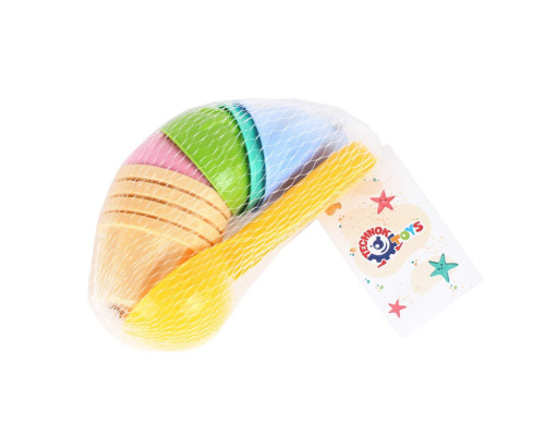 Іграшка "Набір для гри з піском" ТехноК 6610TXK, 4 формочки та ложечка