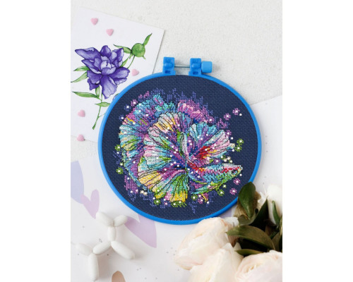 Набор для вышивания крестиком "Неоновый блеск" AHM-054 с пяльцем