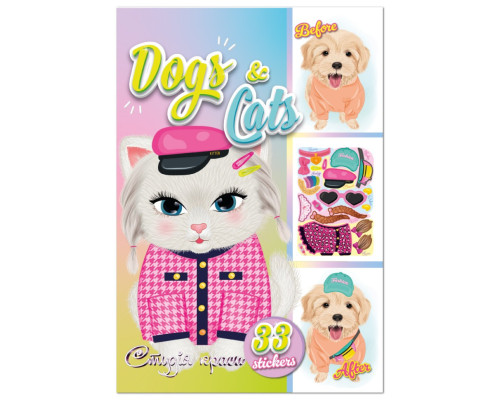 Дитяча книжка з наліпками студія краси "Dogs and cats" РМ-76-03