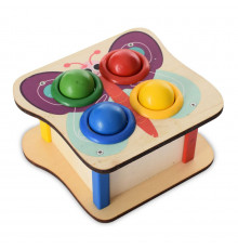 Дерев'яна іграшка стукачка "Метелик" MD 1682E, молоток