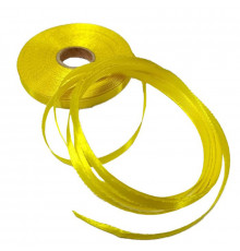 Атласна стрічка для рукоділля АБ-643, 0.6 см x 23 м, Світло-жовтий