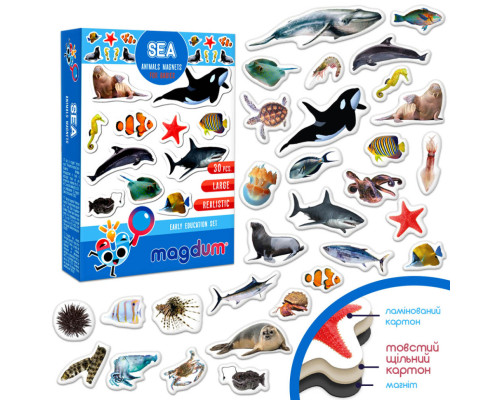 Дитячий набір магнітів Морські мешканці фото ML4031-28 EN