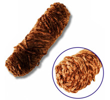 Пряжа плюшевая синель PP106, 100 грамм, 100% полиэстер, темная карамель