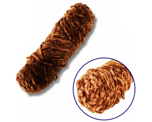 Пряжа плюшева синель PP106, 100 грам, 100% поліестер, темна карамель