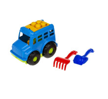 Ігровий набір для пісочниці Автобус "Бусик" №1 0084 лопатка та грабельки Синій