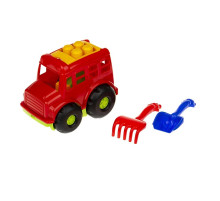 Игровой набор для песочницы Автобус "Бусик" №1 0084 лопатка и грабельки Красный