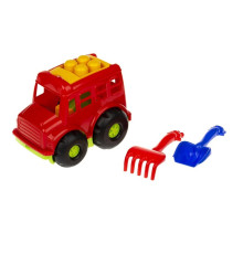 Ігровий набір для пісочниці Автобус "Бусик" №1 0084 лопатка та грабельки Червоний