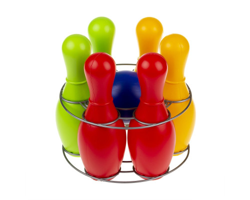 Игровой набор для боулинга "Радуга 6" 0725, кегли - 6 шт, шар