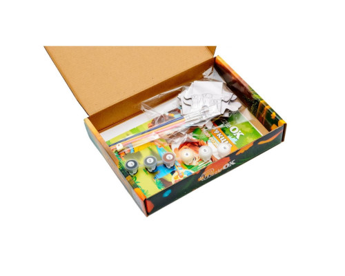 Деревянный пазл-раскраска А5 "Коровка" Puz-22936 кисточка, краски, клейкая пленка