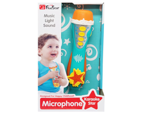 Дитячий іграшковий мікрофон 34564AB(Turquoise) звук, музика, регулятор гучності