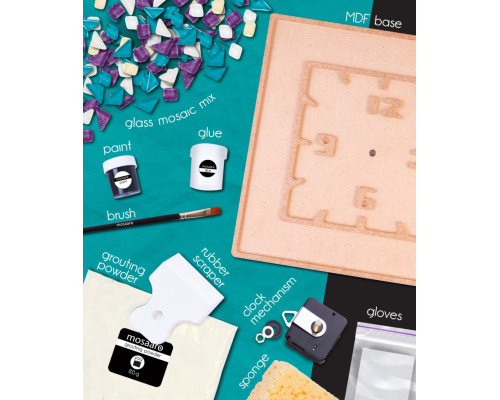 Набор для творчества стеклянная мозаика "Часы" MA4002, 4 уровень