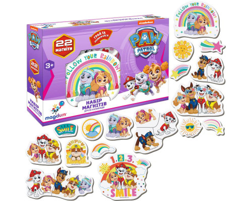 Дитячий набір магнітів Щенячий патруль "Друзі назавжди" Magdum ML4034-03 22 шт