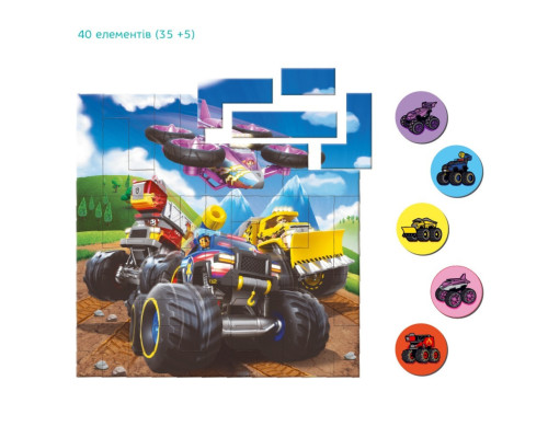 Детский магнитный пазл "Колеса" 200650, 40 элементов