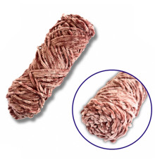 Пряжа плюшева синель PP105, 100 грам, 100% поліестер, темний рожевий