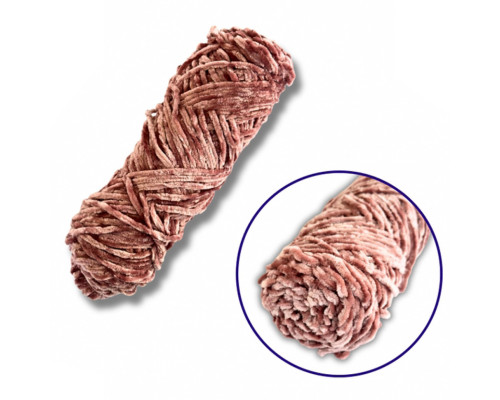 Пряжа плюшева синель PP105, 100 грам, 100% поліестер, темний рожевий