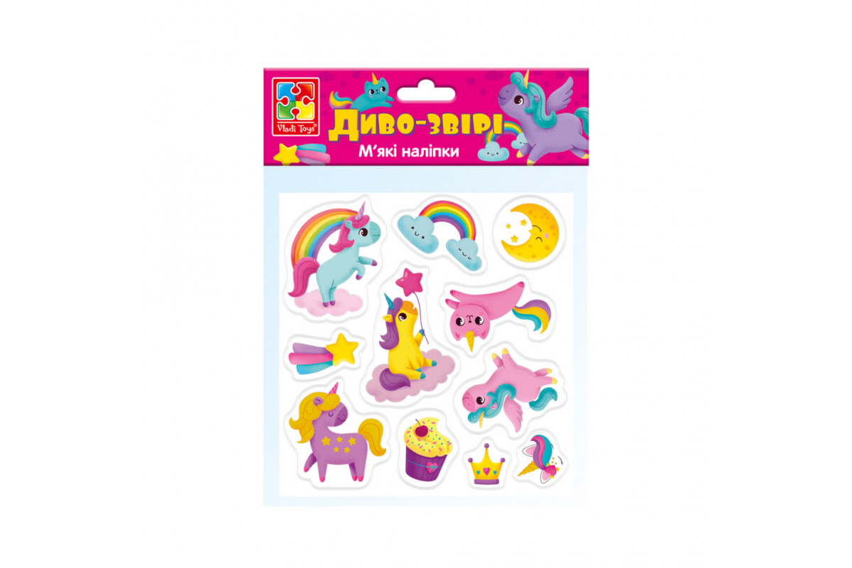 Набір м'яких наклейок "Чудо-Звірі" Vladi Toys VT4210-07 (укр)