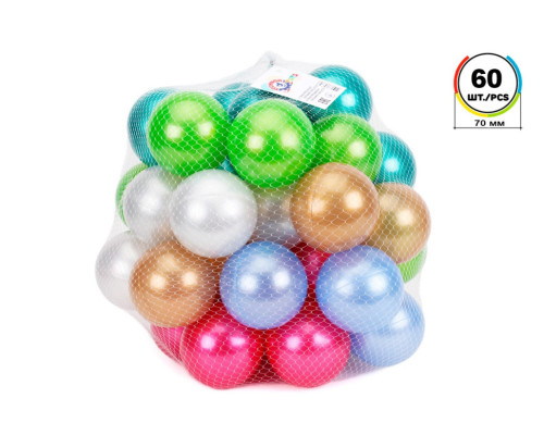 Набор шариков для сухих бассейнов ТехноК 8935TXK, 70 мм 60 шт в сетке